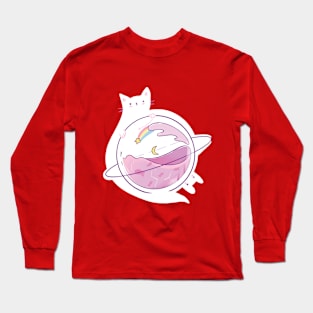 Cute cat planet Long Sleeve T-Shirt